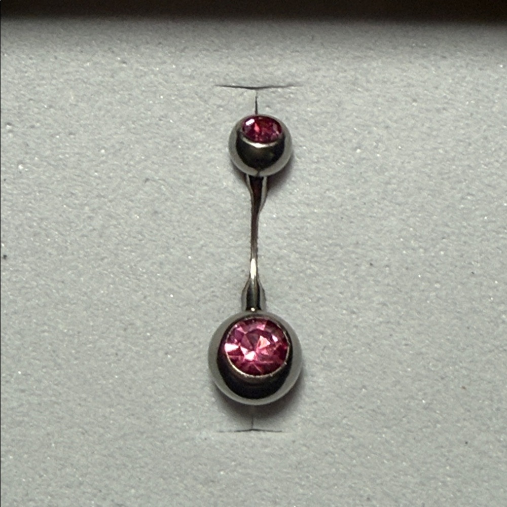 Pink Gem Belly Button Ring